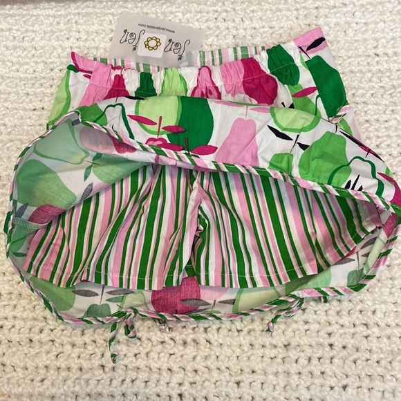Jen Jen Boutique Skirt Skort with Pears & Stripes NEW NWT Sizes 4, 5 & 6x - Picture 4 of 4